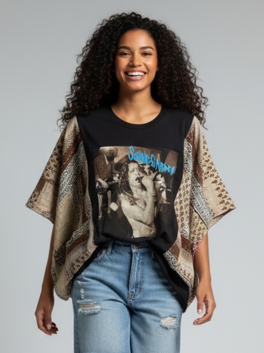 SOUNDGARDEN Artisan Made Upcycle BAND T PONCHO SIZE INCLUSIVE Granny D Original